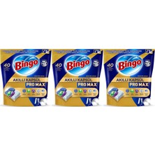 Bingo Akıllı Kapsül Pro Max Bulaşık Makinesi Deterjanı Tableti 120 Adet Limon Kokulu (3pk*40)