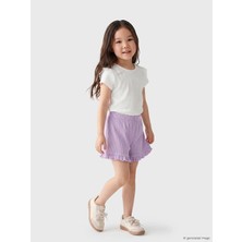 LC Waikiki Lcw Kids Lila Fırfır Detaylı Kız Çocuk Şort