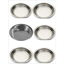 Biodata 6 Adet Paslanmaz Çelik Derin Yemek Tabağı 20X3,6CM Çorba Makarna Salata Servis Tatlı Tabağı