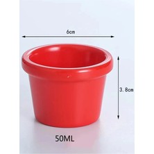 Biodata 50ML 6 Adet Melamin Kırmızı Sos Kasesi Yemek Daldırma Kaseleri Baharat Meze Tabağı  6 cm