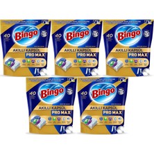 Bingo Akıllı Kapsül Pro Max Bulaşık Makinesi Deterjanı Tableti 200 Adet Limon Kokulu (5pk*40)