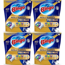 Bingo Akıllı Kapsül Pro Max Bulaşık Makinesi Deterjanı Tableti 160 Adet Limon Kokulu (4pk*40)
