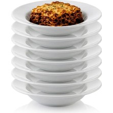 Biodata Termogold 6 Adet Melamin Derin Makarna ve Spagetti Salata Tabağı Seti - 25 cm Şef Tabağı - Beyaz