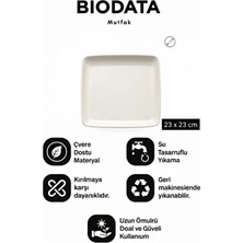 Biodata 3'lü Melamin Set 23X23 cm Kare Yemek Sunum Tabağı - Modern Servis Tabağı Mutfak, Restoran, Kafe, Ev