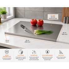 Empressco Paslanmaz Çelik Çok Amaçlı Kesme Tahtası 50X40 Cm, Dayanıklı ve Pratik