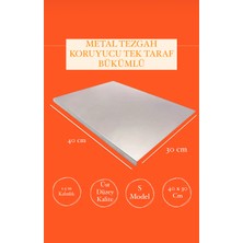 Empressco Paslanmaz Çelik 40X30 cm Metal Tezgah Koruyucu, L Büküm, Tek Taraf Büküm