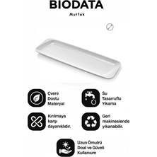 Biodata 6 Adet 47X15 cm Uzun Beyaz Melamin Tavuk Sunum Tabağı | Kebap, Makarna, Meze Servis Tabağı