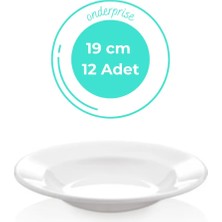 Biodata 19 cm Melamin Klasik Çukur Tabak, 12'li Set, Kırılmaz, %100 Melamin