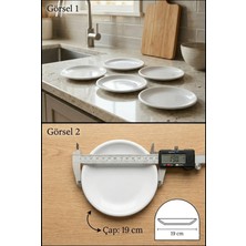 Biodata Eko 19CM 8"inch Sade Beyaz Servis Tabak 12 Adet | Cafe & Restoran Servis Tabağı Pasta, Kahvaltı