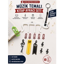 Dinç Spor Müzik Temalı Kitap Ayracı Seti – Gitar Anahtarlık Hediyeli