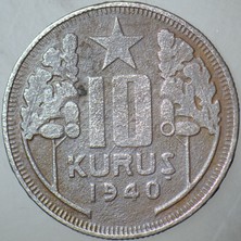 Banknoting 10 Kuruş 1940 Inönü Dönemi.