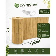 Polybotum Premium Doğal Kamış Hasır Balkon Çiti 70X300 cm | Sık Dokuma | Dayanıklı | Bahçe, Teras ve Balkon Için Dekoratif Gizlilik Çiti