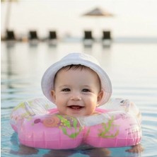 Mustran Bebek Boyun Simidi 3-12 Ay Max 12 Kg) Çift Emniyet Kilitli Tutma Saplı Deniz Havuz Yüzme Simidi