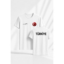 Teknik DRYTAUCH KUMAŞ Türk Bayrağı Baskılı ( Metalize Hologramlı ) Atatürk İmzalı Türkiye Tişört