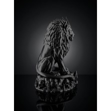 Demirhan3D 🦁💀 Aslan Necro Figür Siyah 11 cm | Pla 3D Baskı Dekoratif Koleksiyon Biblosu | Gotik Tasarım