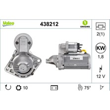 Valeo 438212 Mars Motoru (12V 10DIS 1.8kw) Opel Astra H-Combo C-Corsa C-D-Merıva A-Tıgra-Agıla 1.3 Cdtı 93186246-6202105-9098031-6202105