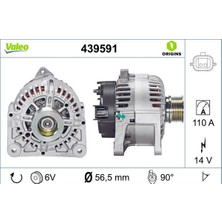 Valeo 439591 Alternatör 14V 110A Renault Clıo Iıı 05> Modus 04> Megane Iı 02> Megane Iıı 09> Laguna Iıı 07>14 1.4 1.6 8200410669-8200588648-8200667619