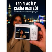 Astraltech Beyaz 4K Video Kayıtlı 48 Mp Dijital Fotoğraf Makinesi Otomatik Odaklama