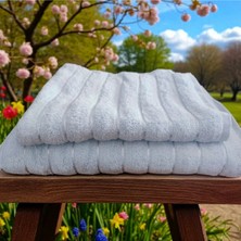 Erca Home Tekstil Ürünleri % 100 Pamuklu Mavi Çizgili Çok Şık Ikili Banyo Havlusu Takımı
