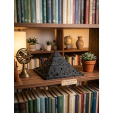 Laviera Giza Piramidi Biblo Antik Mısır Tarihi Dekoratif 3D Baskı Heykel Obje Ev Ofis Hediyesi 15cm - Siyah