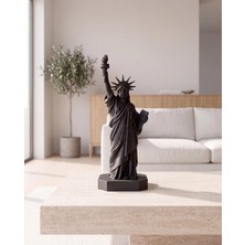 Laviera Özgürlük Heykeli Biblo Amerika Temalı Siyah Dekoratif 3D Baskı Obje Hediyelik Ev Ofis Aksesuar 15cm