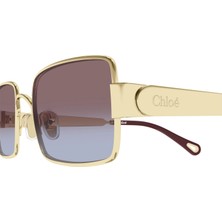 Chloe CH0354S 004 Gold Burgundy Kadin Gunes Gozlugu