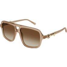 Gucci GG2052S 010 Kadın Güneş Gözlüğü Şeffaf Kahve