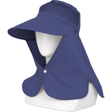 AlanSansli Ense Korumalı Outdoor Şapka - Fileli - Lacivert - Savex