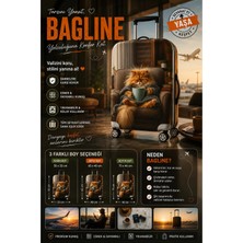 Bagline Valiz Kılıfı -Bavul Kılıfı Likralı Esnek Kumaş ve Dayanıklı (Dağınık Kedi)