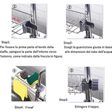 Shozon Sünger Tutucu Paslanmaz Çelik Mutfak Lavabo Organizatörü Saklama Rafı Sabun Süngerleri Bulaşık Süngeri Için Tahliye Rafı (7.48 Inç)