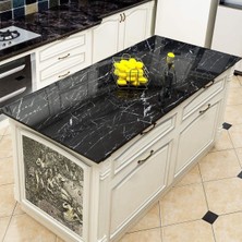 Beltaş Group Mermer Desenli 5 METRE Siyah Folyo Mutfak Su Geçirmez Yapışkanlı Folyo (5mt X 60cm)