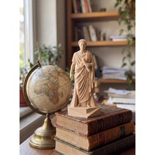 Laviera Jül Sezar Büst Biblo Antik Roma Heykel Dekoratif 3D Baskı Obje 15cm - Meşe Rengi Dolgulu Iç Yapı