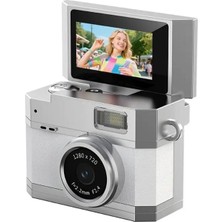 Tastech LK-026 Mini Dijital Kamera Küçük Katlanır 48MP Ekran Vlog Kamerası Selfie Kamera Kolaylık ve Rahatlıkla Anılarınızı Kaydedin Video Kaydedici Taşınabilir Minyatür Kamera Beyaz