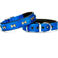 AvantajAl Doggie Softlu Kemik Desenli Köpek Tasması 2,5 cm x 50 cm Mavi