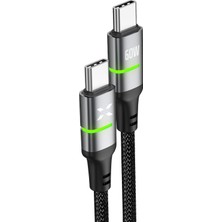 Empressco Hızlı Şarj Kablosu, Type-C To Type-C, 2m, Pd, Led, Örgü, 60W, 480 Mbps