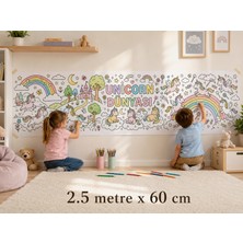 Musnig Unicorn Dünyası Temalı Dev Boyama Kağıdı 2,5 Metre Rulo Boyama Kağıdı Çocuk Anaokulu ve Kreşler Için Aktivite Çocuk Eğitici Boyama