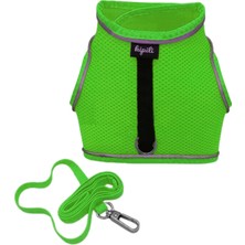 AvantajAl Çift Kilitli Sportif Kedi Köpek Göğüs Tasma Seti 30-38 cm Small Yeşil