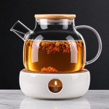 Empressco Işlevsel 1000 ml Cam Demlik, Süzgeçli, Borosilikat, Bitki Çayları Için