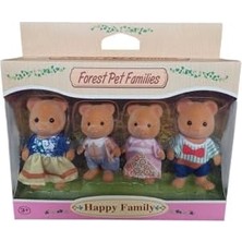 Toyimoyi Happy Family Ayı Ailesi 4'lü Figür Seti Rol Yapma Oyuncağı Renkli 5-8 cm