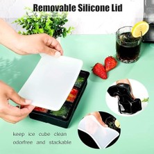 Ice  Trays, 6 Büyük Kare Ice  Tepsisi, Kapaklı Yeniden Kullanılabilir Silikon Ice  Tepsisi, Dondurucu Için Buz Tepsileri, Viski, Karışık Içecekler Için Kolay Açılan Ice  Kalıbı