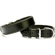 AvantajAl Doggie El Yapımı Konforlu Deri Köpek Tasması 3,5X45-50 cm Siyah