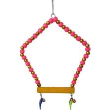 AvantajAl Beşgen Çanlı Muhabbet Kuşu Salıncağı 7-14 cm Renkli