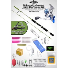 58 Parça Spin, Tekne, Kıyı Olta Takımı Seti - 240CM Yşl 100-250G - 60'lık Makine