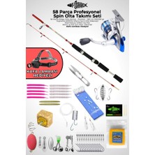 58 Parça Spin, Tekne, Kıyı Olta Takımı Seti - 180CM Krm 100-200G - 50'lik Makine