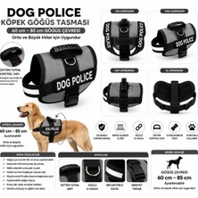 AvantajAl Dog Police Ayarlanabilir Köpek Göğüs Tasması Gri - Siyah (60-85 Cm)