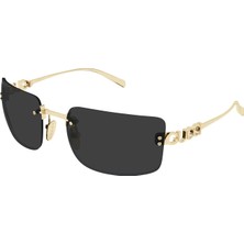 Gucci GG2038S 001 Gold Grey Lettering Kadin Gunes Gozlugu