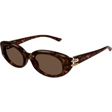 Alexander Mcqueen AM0469S 002 Kahve Oval Kadın Güneş Gözlüğü