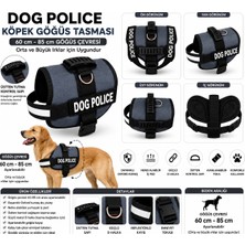 AvantajAl Dog Police Ayarlanabilir Köpek Göğüs Tasması Füme Gri - Siyah (60-85 Cm)