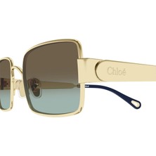 Chloe CH0354S 003 Gold Navy Kadin Gunes Gozlugu