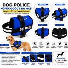 AvantajAl Dog Police Ayarlanabilir Köpek Göğüs Tasması Mavi-Siyah (60-85 Cm)
